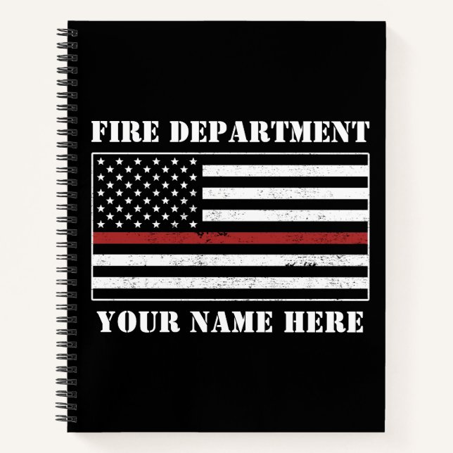 Carnet Nom personnalisé Mince Ligne rouge Drapeau Fière P (Devant)