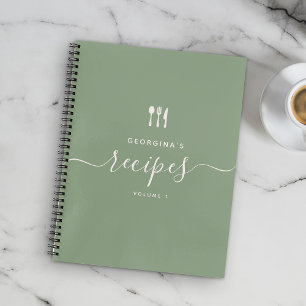 Carnet Nom personnalisé Modern Elegant Script Recette Car