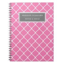 Nom personnalisé Motif en treillis gris rose