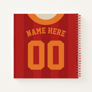 Carnet Nom personnalisé Numéro Football Soccer Jersey