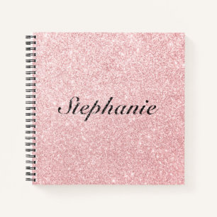Carnet Nom personnalisé Parties scintillant rose style