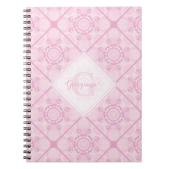 Carnet Nom Personnalisé Preppy En Carrelage Diamant Manda (Devant)