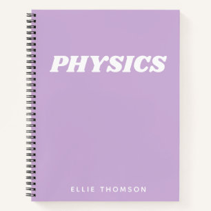 Carnet Nom personnalisé Purple Physple School Class Lab