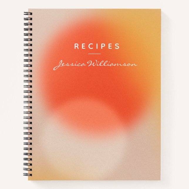 Carnet Nom personnalisé Recette Cuisine Abstraite Élégant (Devant)