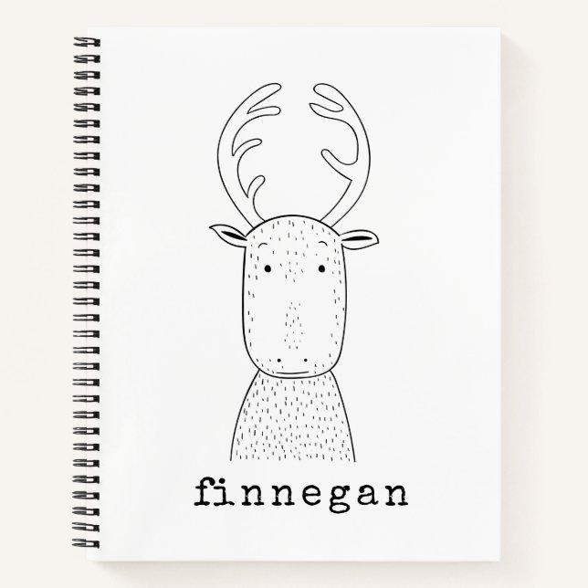 Carnet Nom personnalisé Reindeer de Noël Jouer Art (Devant)