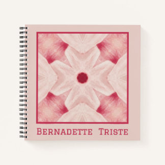 Carnet Nom Personnalisé Rose Moderne Floral Chic Joli Fil