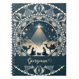 Carnet Nom personnalisé Star of Wonder Nativité Dot Manda