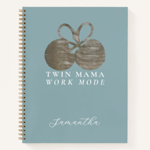 Carnet Nom personnalisé Twin Mama Mode de travail Dusty B