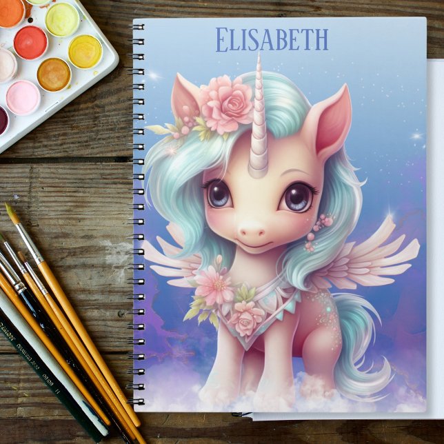 Carnet Nom personnalisé Unicorn (Créateur téléchargé)