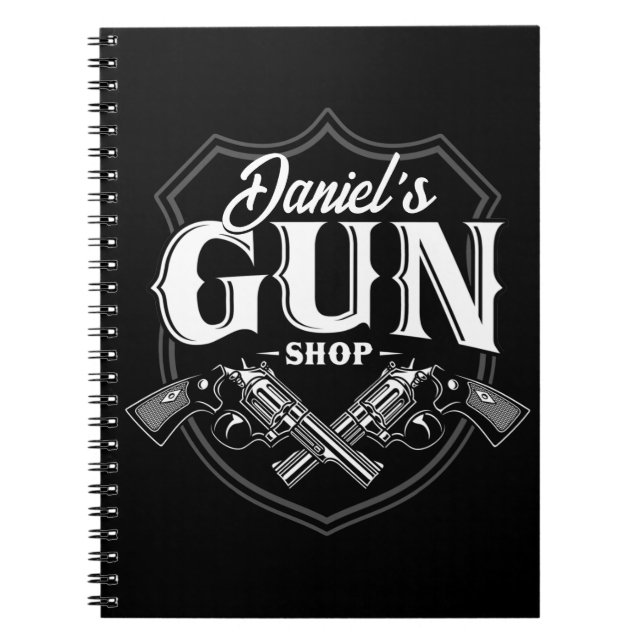 Carnet NOM PERSONNALISÉ Vieux Armes à feu (Devant)