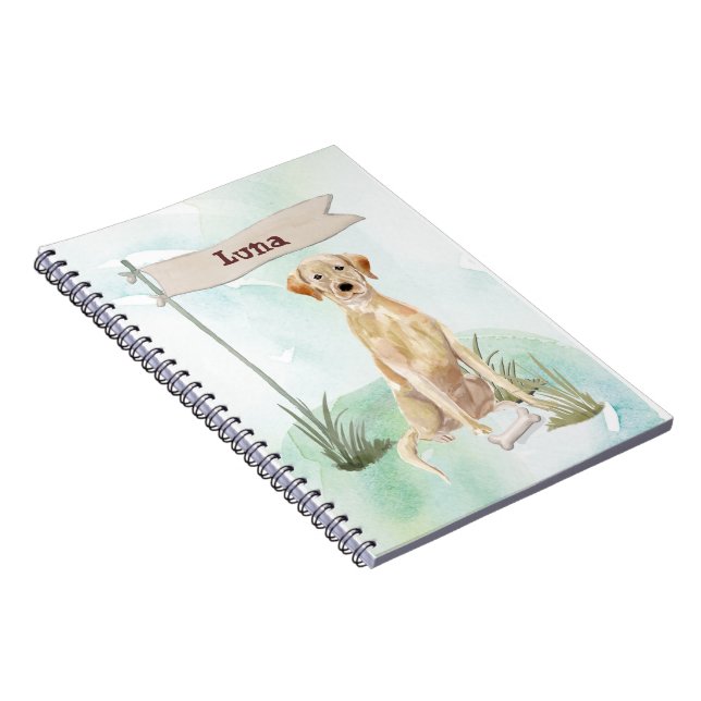 Carnet Nom personnalisé Yellow Lab Pet Dog (Côté Droit)