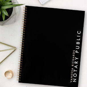 Carnet Nom public vertical rose et noir moderne