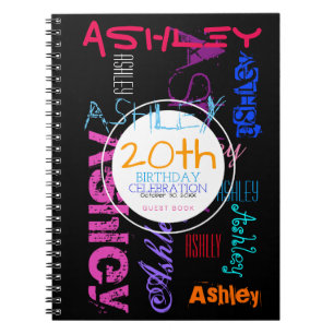 Carnet Nom répété 6 Lettres 20e Anniversaire GuestBook