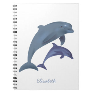 Carnet Nom sautant d'illustration de dauphins