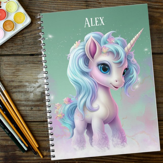 Carnet Nom Unicorne personnalisé (Custom Unicorn Name Notebook)