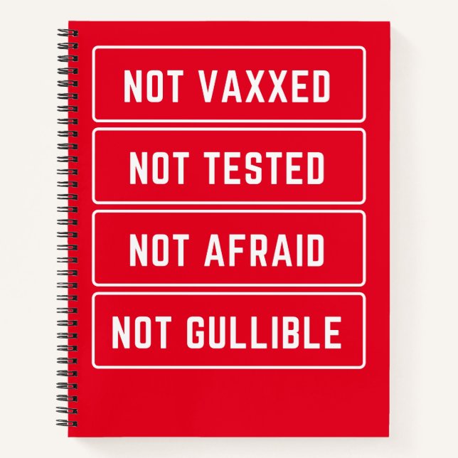 Carnet Non Vaxxxe Non Testé Non Peur Non Goullible (Devant)