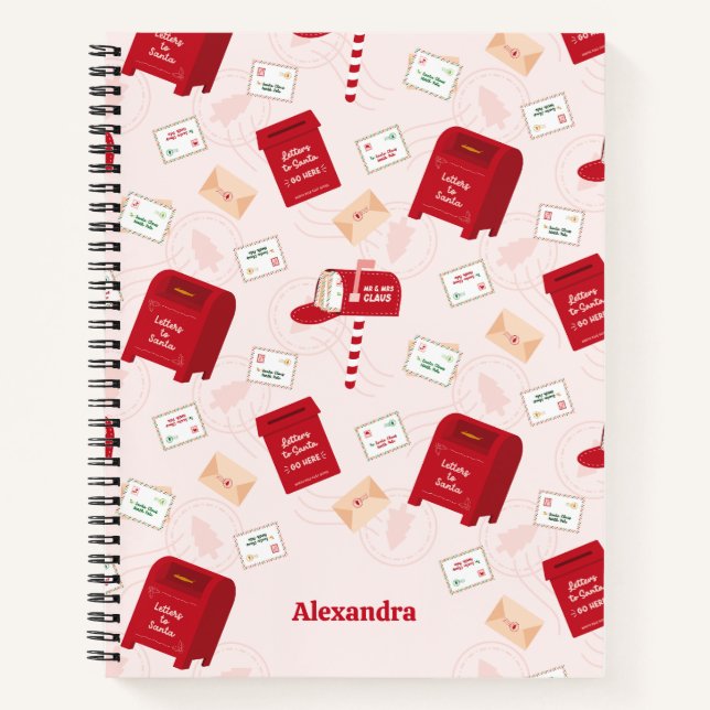 Carnet North Pôle Mail Motif de Noël Personnalisé (Devant)