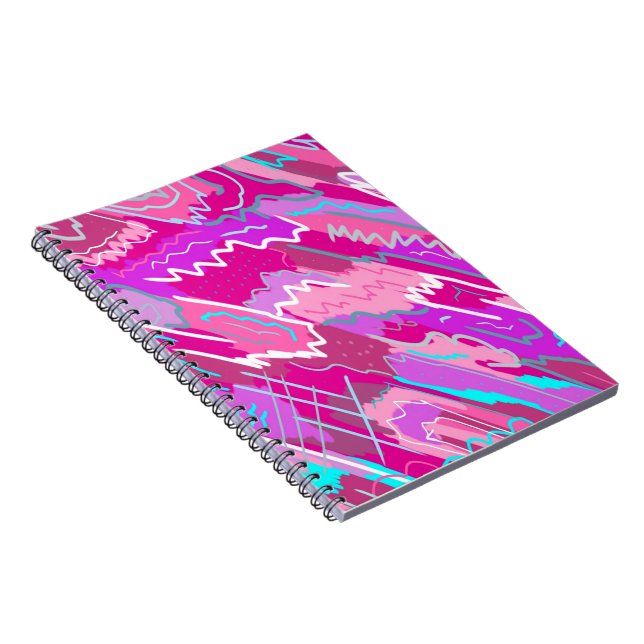 Carnet Nostalgie des années 90 Pop Art en Magenta (Côté Droit)