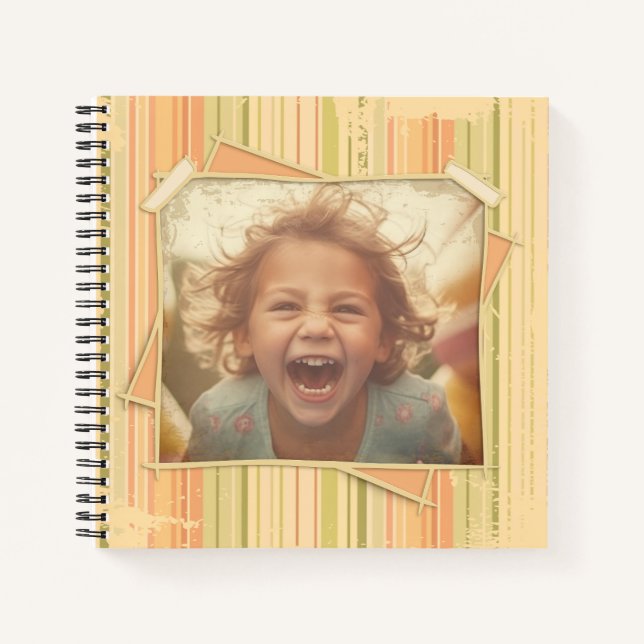 Carnet Nostalgie. Grunge Photo Effet Modèle Vintage (Devant)