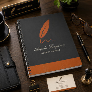 Carnet Notaire public cuivre et charbon élégant