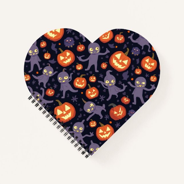 Carnet Note cardiaque Motif d'Halloween (Devant)