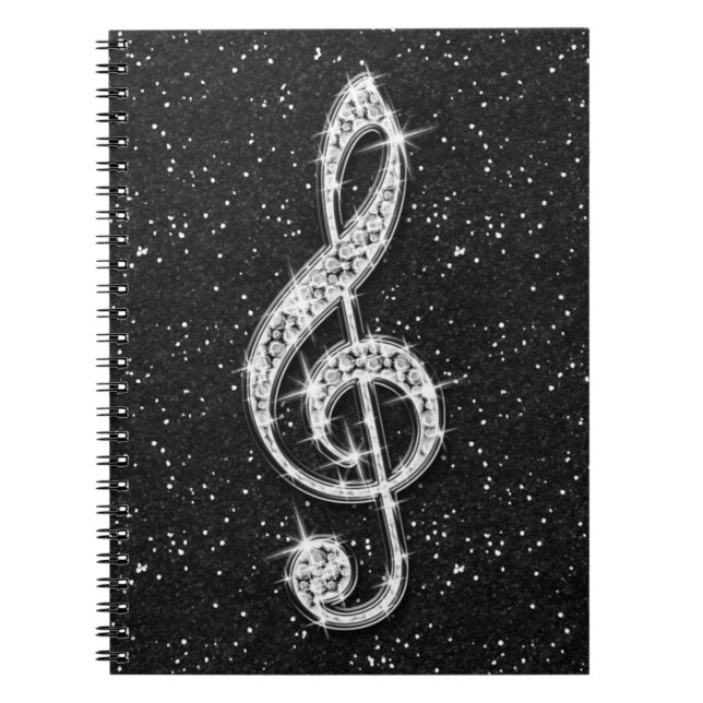 Carnet Note scintillante étincelante imprimée de musique (Devant)