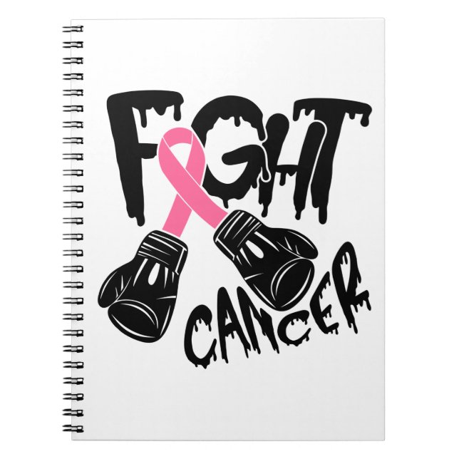 Carnet Noteboo de rose ribbon combattant du cancer du sei (Devant)
