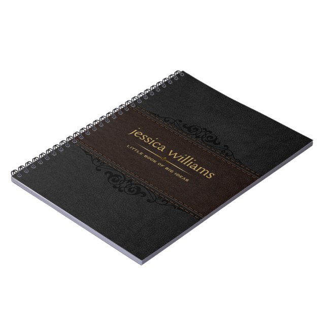 Carnet Noteboo en cuir Brown et noir (Côté gauche)