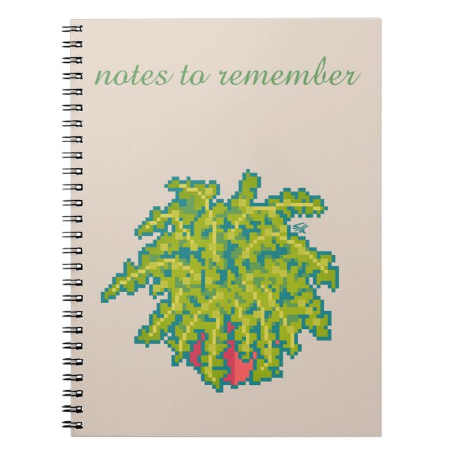 Carnet Notes à rédiger, Fern, navigation, pixel art (Devant)