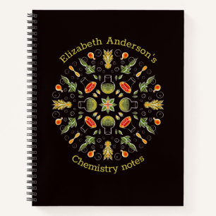 Carnet Notes de chimie Motif botanique