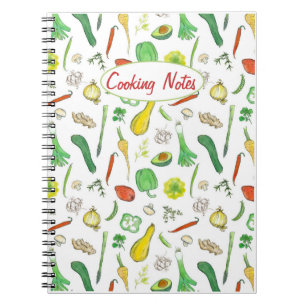 Carnet Notes de cuisine Dessin d'aquarelle de légumes fra
