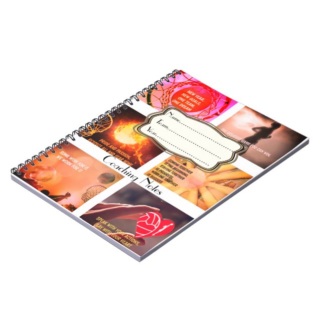 Carnet Notes de entraînement de net-ball de motivation (Côté gauche)