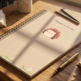 Carnet Notes de feuilles d'automne de hérisson mignon Cot