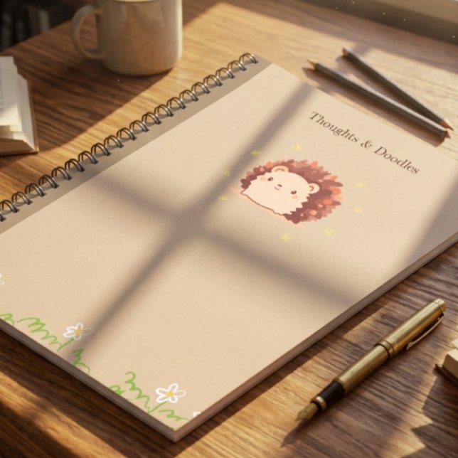 Carnet Notes de feuilles d'automne de hérisson mignon Cot (Créateur téléchargé)