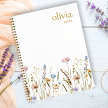 Notes de feuillet Fleur sauvage de champ aquarelle