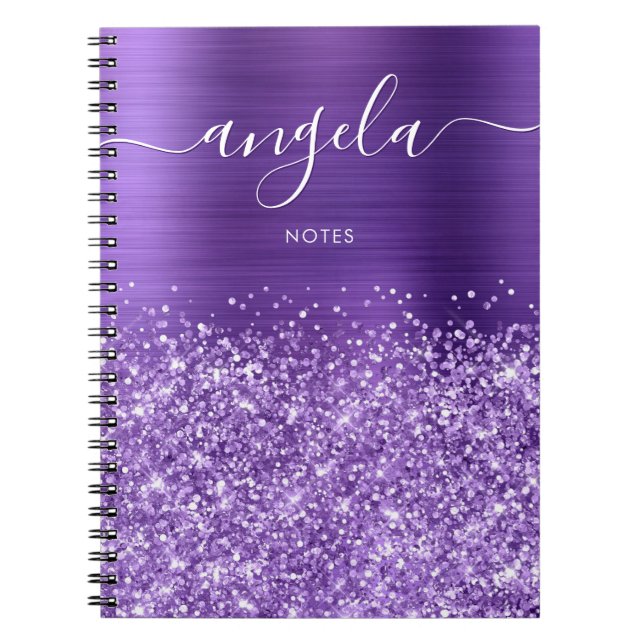 Carnet Notes de Glam Améthyste Violet Pailleté (Devant)