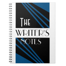 Notes de l'écrivain Stylish Blue Black White