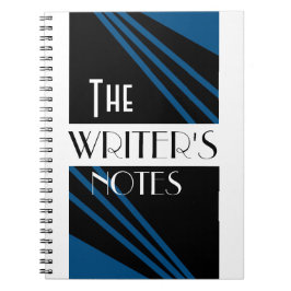 Carnet Notes de l'écrivain Stylish Blue Black White