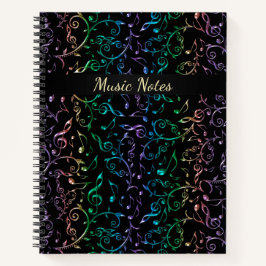 Carnet Notes de musique arc-en-ciel personnalisées