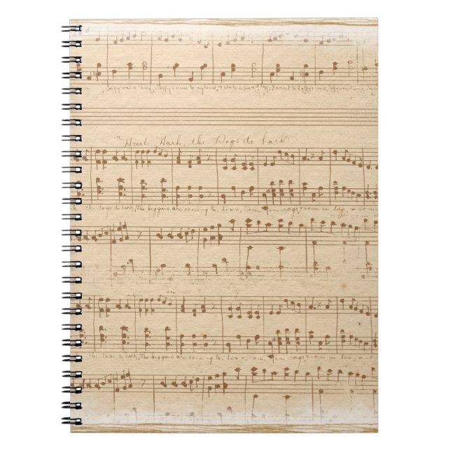 Carnet notes de musique beige vintage (Devant)