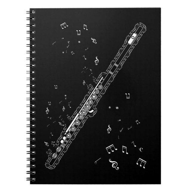 Carnet Notes de musique de fluide Instrument Musicien Flu (Devant)