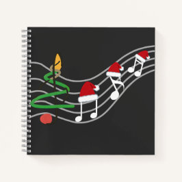 Carnet Notes de musique de Noël Santa Hat Treble Clef