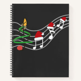 Carnet Notes de musique de Noël Santa Hat Treble Clef