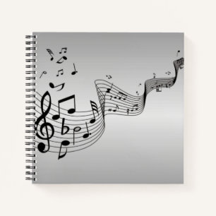 Carnet Notes de musique sur argent