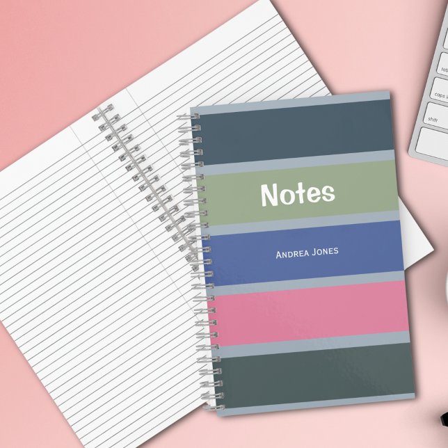 Carnet Notes de nom complet neutres monogrammes (Créateur téléchargé)