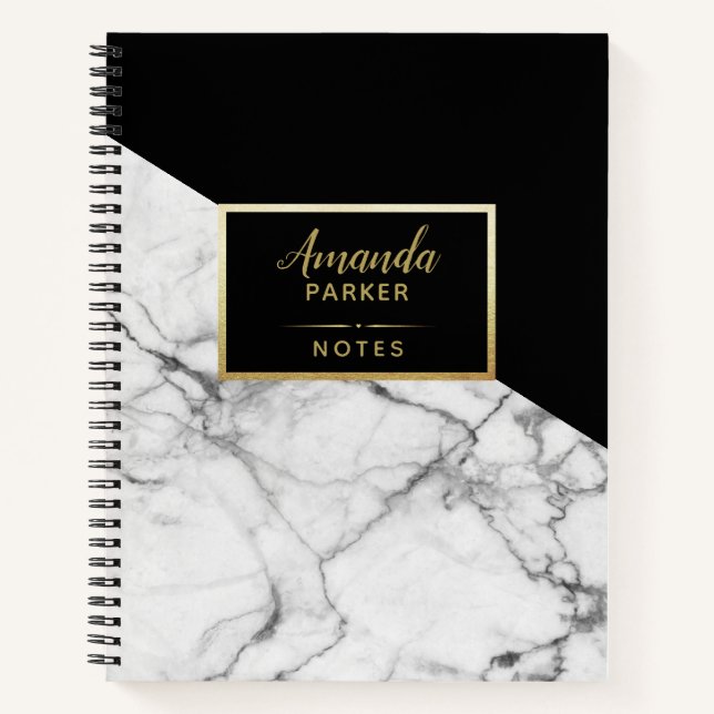Carnet Notes du concepteur de texture en marbre noir élég (Devant)