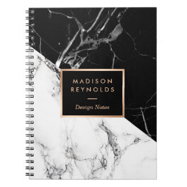Carnet Notes du concepteur de texture en marbre noir élég