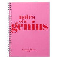 Notes d'un Genius Funny Modern Bold Rouge - Rose c