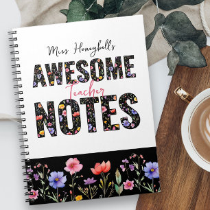 Carnet Notes Géniales Fleur Sauvage Personnalisée