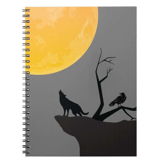 Carnet Notes sur le loup de lune grise (Devant)